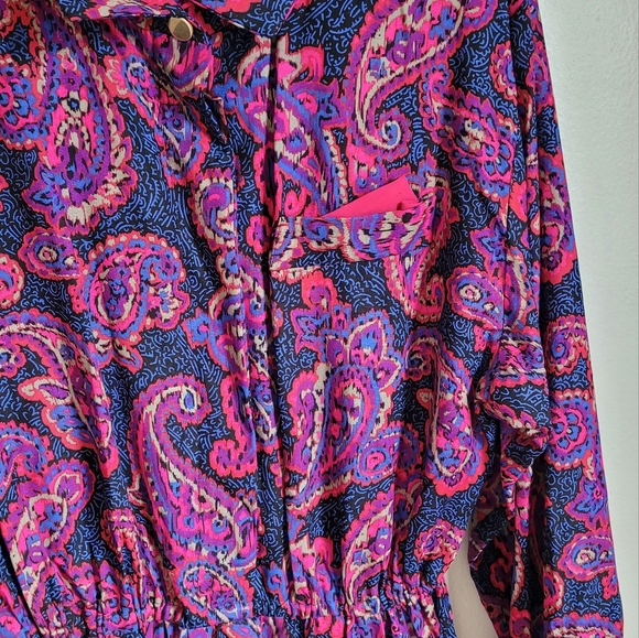 ❤️🩵💜Vintage Periwinkle Paisley Midi Dress - Picture 9 of 10